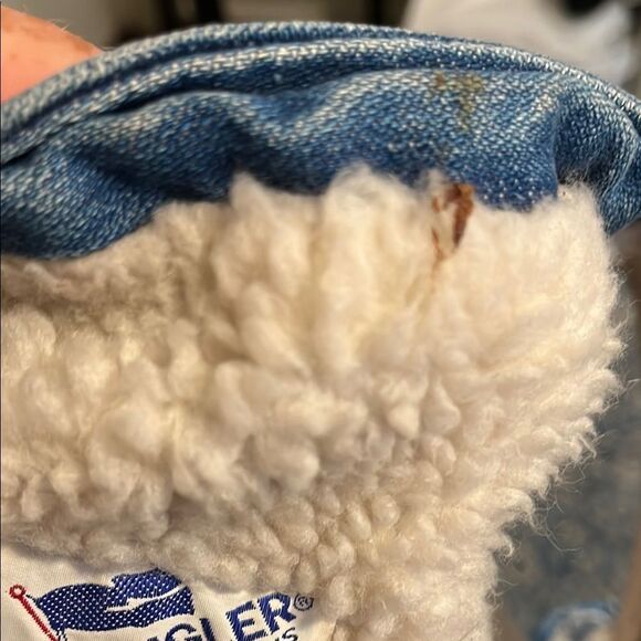 Vintage Wrangler Distressed Denim Sleeveless Button Closure Sherpa  Lining Vest - Picture 8 of 12